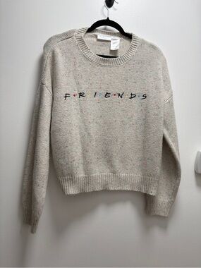 FRIENDS | Cream Speckled Logo Crewneck Sweater cropped | Fisherman Autumn Cozy